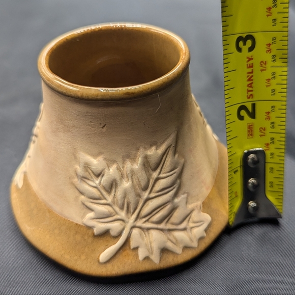 Yankee Candle Ceramic Tan & Brown Leaves Fall Autumn Small Candle Topper - Picture 9 of 9